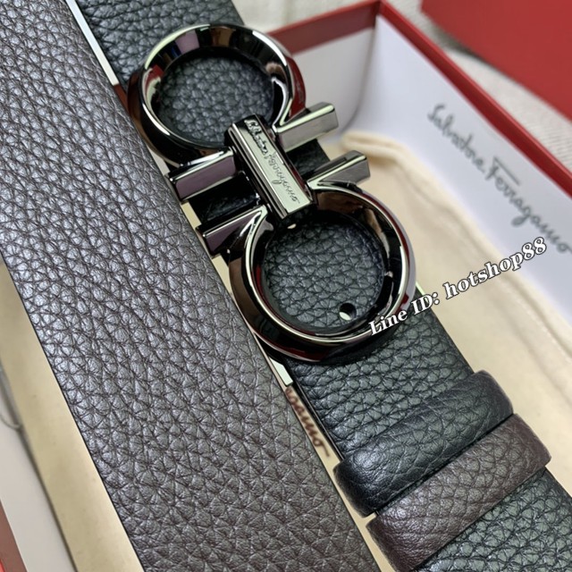 菲拉格慕專櫃款男士皮帶 Ferragamo雙面牛皮紋理腰帶  jjp2280